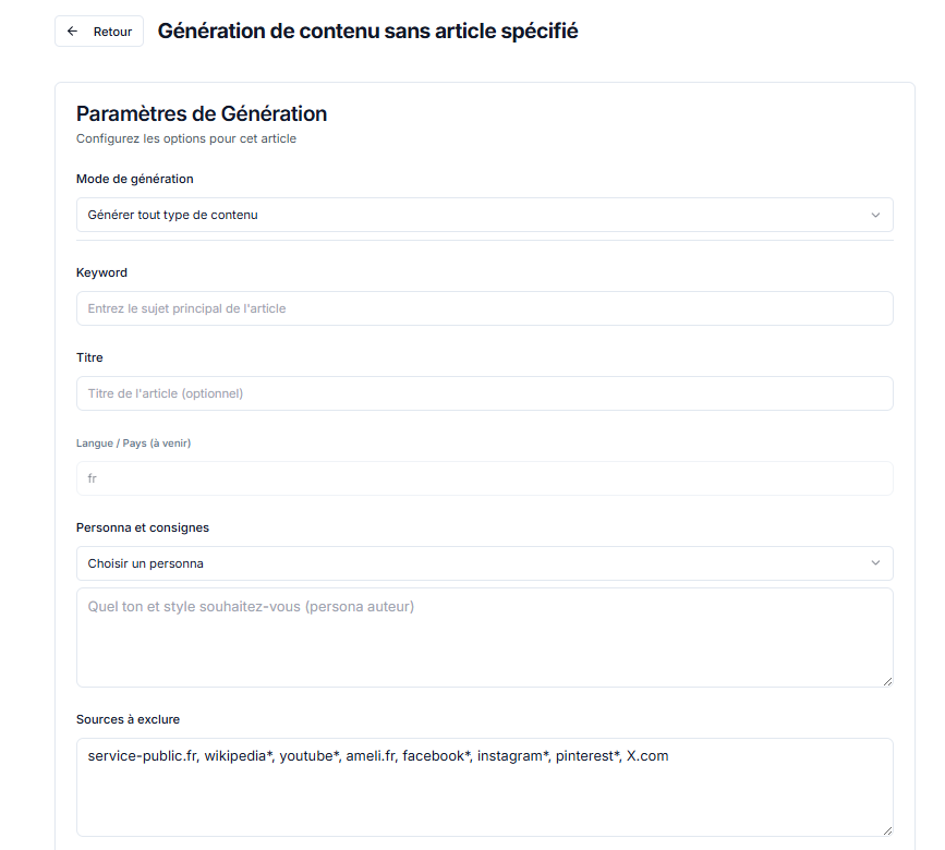 génération contenu ecf
