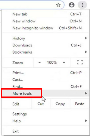 more tools chrome